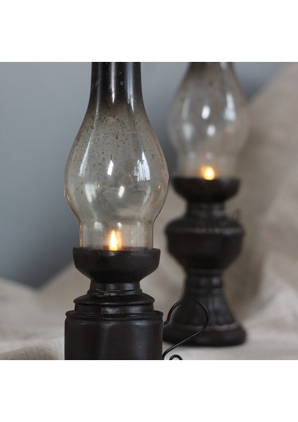 10Cm Ahşap Stili Yaratıcı Reçine El Sanatları Nostaljik Gazyağı Lambası Mumluk Dekorasyon Vintage Cam Kapak Fener Şamdanlar Ev Dekor ler (Yurt Dışından) indirimleri