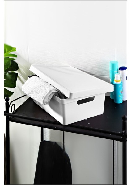 Home Life 10 Lt Kapaklı Kutu 3 Adet Beyaz