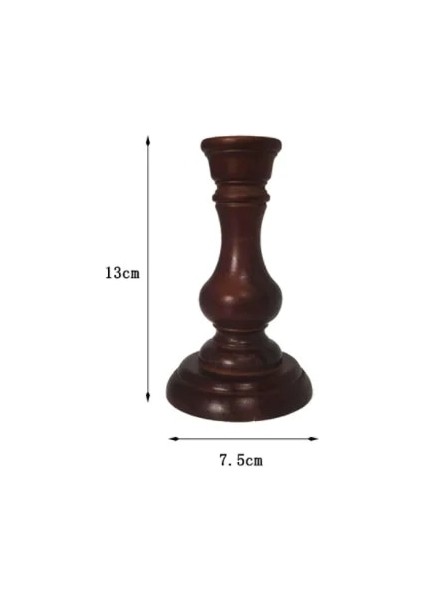 Koyu 13X7.5Cm Stili 3 Boyutlu Ahşap Eski Şamdanlar Masa Mumluk Ev Düğün Dekorları Ahşap Mumluklar Dekorasyon (Yurt Dışından)