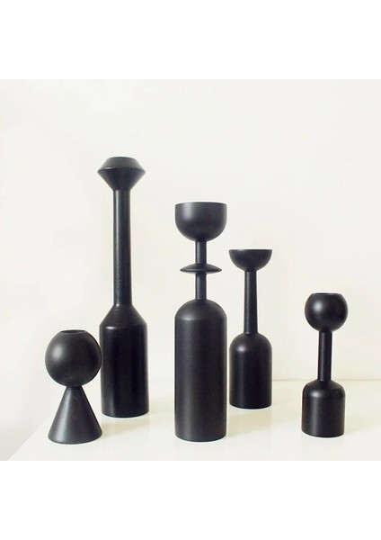 28Cm Siyah Stil Siyah Beyaz Ahşap Mumluk Güzel 10Cm.5Cmcmcmcm Çok Popüler Şamdan Dekoru (Yurt Dışından) indirimleri