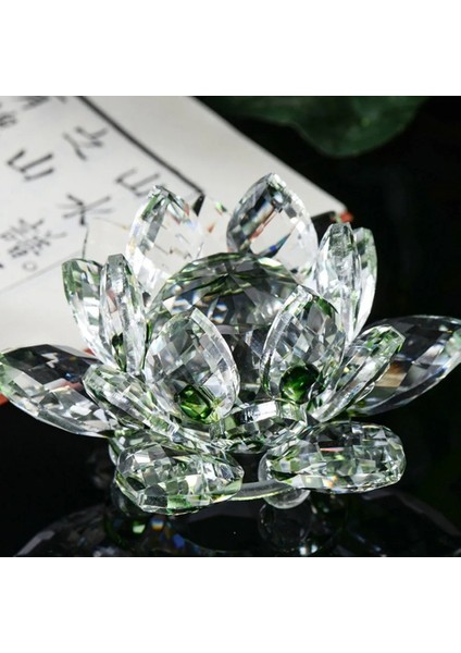 Bir Stil Kristal Lotus Cam Şekil Kağıt Ağırlığı Süsleme Feng Shui Dekor Koleksiyonu Eski Ev Dekor Aksesuarları El Sanatları Heykelcik ler (Yurt Dışından) fırsatları