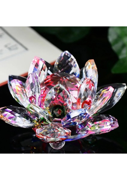 Bir Stil Kristal Lotus Cam Şekil Kağıt Ağırlığı Süsleme Feng Shui Dekor Koleksiyonu Eski Ev Dekor Aksesuarları El Sanatları Heykelcik ler (Yurt Dışından) indirimleri