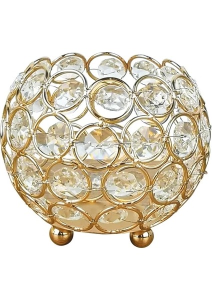 Altın Tarzı Basit Kristal Küre Şamdan Düğün Dekorasyon Ev leri El Sanatları Avrupa Tarzı Şamdan Mum Fincan Noel Şamdan (Yurt Dışından)