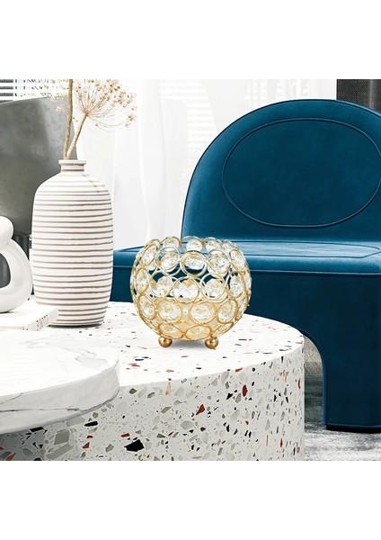 Altın Tarzı Basit Kristal Küre Şamdan Düğün Dekorasyon Ev leri El Sanatları Avrupa Tarzı Şamdan Mum Fincan Noel Şamdan (Yurt Dışından) indirimleri