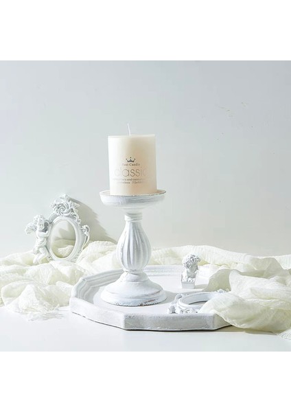 02 Gri Stil M Beden El Yapımı Beyaz Ahşap Yaratıcı Şamdan Tepsi Mumluk Masa Masaüstü Dekorasyon Rustik Düğün Tatil Dekor (Yurt Dışından) fiyatları