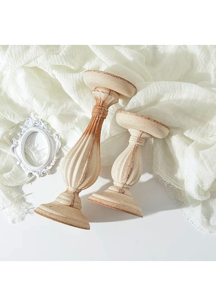 02 Gri Stil M Beden El Yapımı Beyaz Ahşap Yaratıcı Şamdan Tepsi Mumluk Masa Masaüstü Dekorasyon Rustik Düğün Tatil Dekor (Yurt Dışından) fırsatları