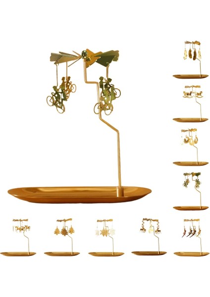 Ay Kedisi Stili Döner Şamdan Noel Atlıkarınca G Çay Işık Mumluk Ay Ev Düğün Noel Noel Dekor Süsleme (Yurt Dışından) indirimleri