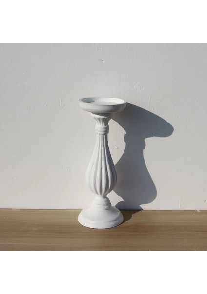 Beyaz Stil S Beden Beyaz Şamdan Ahşap Yaratıcı Şamdan Tepsisi Mumluk El Yapımı Masa Masaüstü Dekorasyon Rustik Düğün Tatil Dekor (Yurt Dışından)