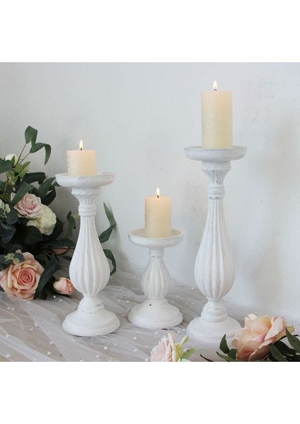 Beyaz Stil S Beden Beyaz Şamdan Ahşap Yaratıcı Şamdan Tepsisi Mumluk El Yapımı Masa Masaüstü Dekorasyon Rustik Düğün Tatil Dekor (Yurt Dışından) fiyatları