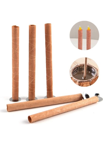 A1 Stili Ahşap Mum Fitilleri Yuvarlak Tüp Dumansız Mum Çekirdekleri Dıy Mum Yapımı Craft Wit Base Için Yedek Demir Standı (Yurt Dışından)