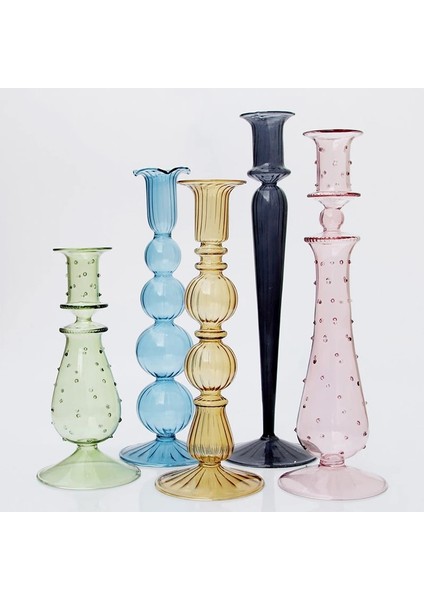 Lavanta Tarzı Düğün Süslemeleri Için Cam Mumluk Şamdan Romantik Şamdanlar Iskandinav Mum Standı Mumluklar Cam (Yurt Dışından)