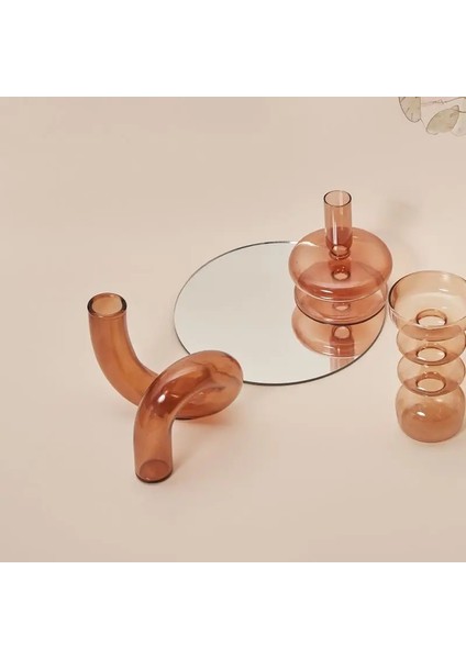 Kahverengi Elmas Vazo Stili 1 Adet Cam Şamdan Sahipleri Şamdan Akşam Yemeği Partisi Için Konik Mumluk Düğün Centerpieces Masa Dekorasyon Ev Dekor (Yurt Dışından)
