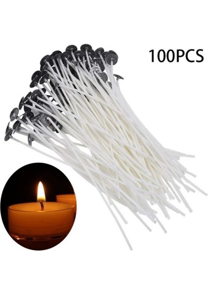 100 Adet-9Cm Tarzı Andle Fitilleri Dumansız Balmumu Saf Pamuk Çekirdek Cm Dıy Mum Yapımı Için Önceden Mumlu Fitiller Parti Noel Malzemeleri (Yurt Dışından)