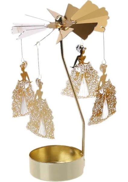 Altın 03 Stili Noel Noel Baba Kardan Adam Geyik Döner G Carousel Döner Tealight Mumluk Standı Tea Light Ev Dekorasyonu (Yurt Dışından)