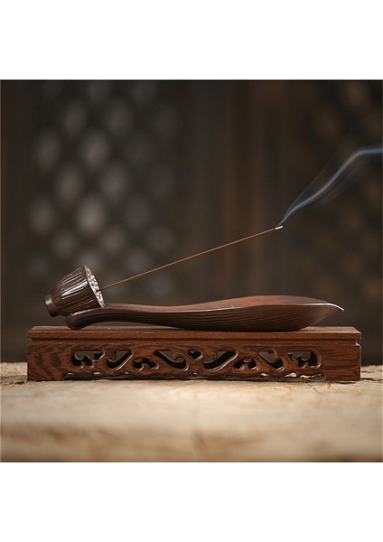 Bir Stil Vintage Buda Tütsü Brülör Tutucu Buhurdan Joss-Stick Takılı Ahşap Yaprak Tekne Tütsü Brülörleri Çay Töreni Aromaterapi Araçları (Yurt Dışından)