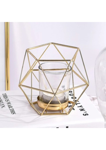Altın Tarzı Iskandinav Tarzı 3D Geometrik Fincan Mum Standı Düğün Çay Işık Tutucu Centerpieces Duvar Asılı Şamdan Kılıf (Yurt Dışından) fırsatları