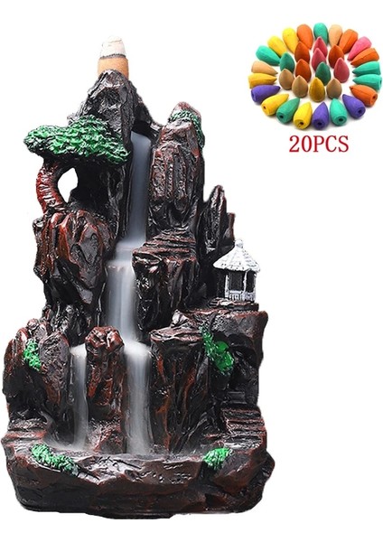 A2 Stili Zen Buhurdan Reçine Dağ Şekli Şelale Geri Akış Tütsü Brülör Bergamot Lotus Geri Akış Buhurdanlık Dekor Buhurdan Brülör (Yurt Dışından) fırsatları