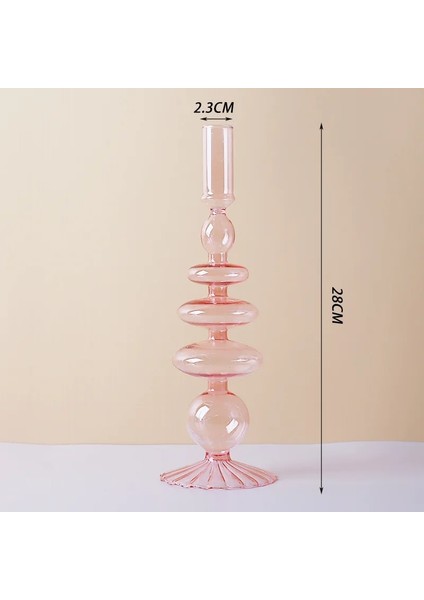 Açık Sarı Stil Cam Mumluk Masa Merkezinde Şamdanlık Modern Mumluklar Dekor Düğün Kuru Çiçek Vazosu (Yurt Dışından)