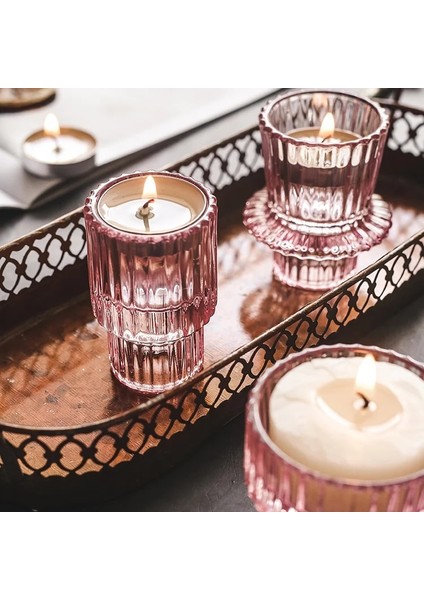 Pembe 03 Stili Nordk Cam Şamdan Avrupa Mumluklar Masa Mum Standı Romantik Şamdan Fotofor Ev Dekorasyonu (Yurt Dışından) fiyatları