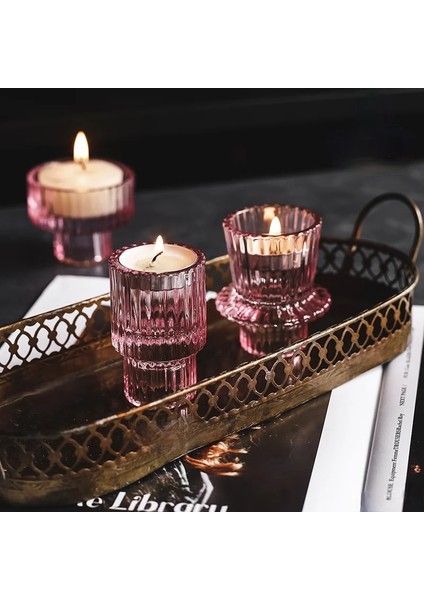 Pembe 03 Stili Nordk Cam Şamdan Avrupa Mumluklar Masa Mum Standı Romantik Şamdan Fotofor Ev Dekorasyonu (Yurt Dışından) indirimleri