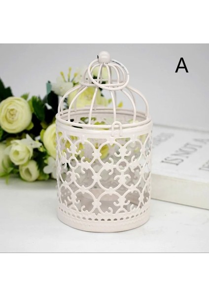 Bir Stil Kuş Kafesi Dekorasyonu Avrupa Klasik Romantik Mumluklar Düğün Hollow Şamdan Ev Dekorasyon Mum Kafesi (Yurt Dışından)