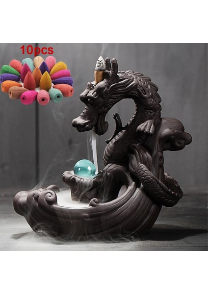 50 Adet Tarzı Ense + Seramik Ejderha Geri Akış Tütsü Brülör Yaratıcı Ev Dekorasyonu Şanslı Kristal Top İle Dragon'S Brülör Buhurdanlık (Yurt Dışından) modelleri