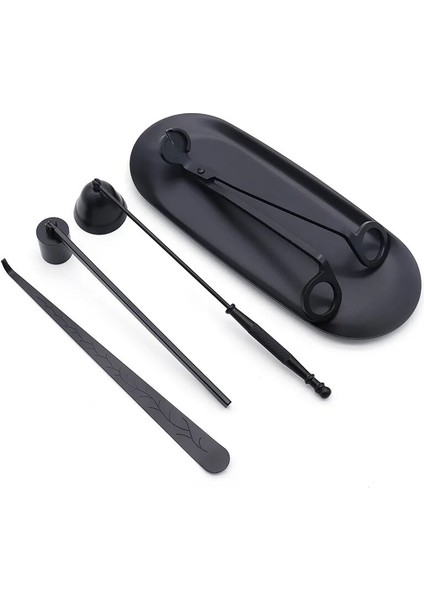 Siyah Kapak Stili Paslanmaz Çelik Mum Fitili Kepçe Kandil Giyotin Günlük Ev Söndürme Trim Veya Kesici Snuffer Aracı Kanca Makası Seti (Yurt Dışından) fırsatları