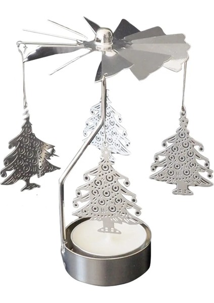 No.2 Tarzı Gümüş Altın Şamdanlar Dönen Romantik Rotatiog Atlıkarınca Çay Işık Mumluk Akşam Yemeği Düğün Bar Partisi (Yurt Dışından)