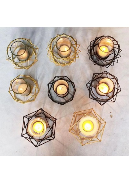 Beyaz Stil 1 Adet Iskandinav Tarzı 3D Geometrik Şamdan Vintage Metal Düğün Mumluklar Masa Ev Dekorasyonu Süsler Tutucu Подсвечник (Yurt Dışından)
