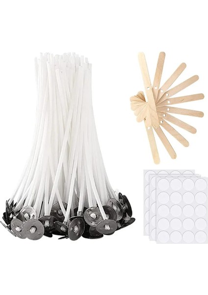 12Cm Tarzı Mum Fitilleri Dumansız Balmumu Saf Pamuk Çekirdekli Diy Mum Yapımı Için Önceden Mumlu Fitiller Balmumu Hattı Ahşap Aksesuar (Yurt Dışından) fiyatları