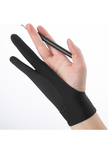 Siyah Stil M Boyutu Sanatçı Eldivenleri Avuç Reddetme Iki Parmak Eldiven Çizim Kalem Ekran Kağıt Sanat Boyama Taslak Ipad Gra Tablet Için (Yurt Dışından)