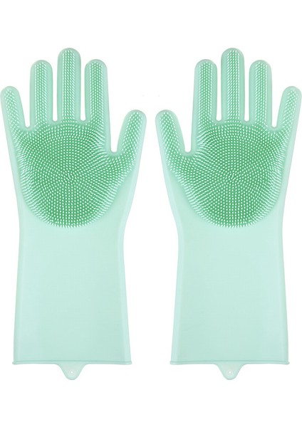 Yeşil Stil 1 Çift Sihirli Silikon Bulaşık Eldiveni Temizleyici Bulaşık Yıkama Kauçuk Temizlik Eldiveni Kauçuk Mutfak Ev Araba Pet Eldiveni (Yurt Dışından)