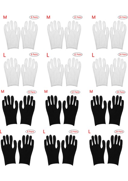 Bordo Tarzı M Boyutu 6 Çift Beyaz Eldiven Inceleme Pamuk Iş Eldiveni Mücevher Hafif Nemlendirici Kostüm Temizlik Sihirbaz产品 - (Yurt Dışından) modelleri