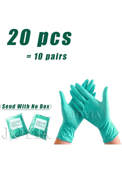 Yeşil - 20 Adet Stil Xl Boyutu Pembe Nitril Tek Kullanımlık Eldiven Lateks Içermez Xs Küçük Kadın Kız Çocuk Ev Temizliği Salon Vinil Eldiven Siyah Tozdan Arındırılmış (Yurt Dışından)
