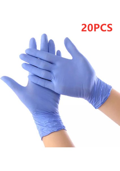 Mavi 20PCS Tarzı Xs Boyutu 10 Adet Tek Kullanımlık Eldiven Lateks Kauçuk Nitril Eldiven Ev Bahçe Temizlik Eldiveni Beyaz Siyah Mavi Eldiven (Yurt Dışından)