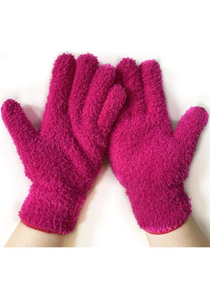 Koyu Mavi Tarzı Mikrofiber Mercan Polar Eldiven Araba Bakım Eldiveni Düz Renk Beş Parmak Toz Alma Ev Işleri Emici Eldiven (Yurt Dışından) fırsatları