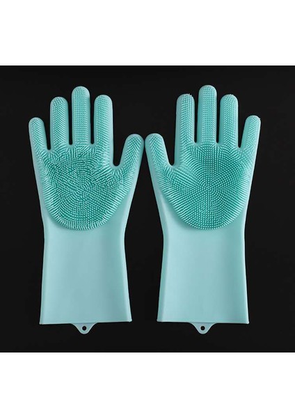 Yeşil Stil 185G Sihirli Silikon Bulaşık Eldiveni Mutfak Kauçuk Sünger Temizlik Eldiveni Isı Yalıtımı Dayanıklı Mutfak Ev Aletleri (Yurt Dışından)