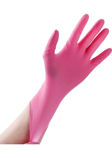 Pembe Tarzı Xl Boyutu Tek Kullanımlık Lateks Eldiven Ev Laboratuvar Nitril Kauçuk Eldiveni Küçük Orta Çalışma Su Geçirmez Mutfak Kadın Eldivenleri (Yurt Dışından) fiyatları