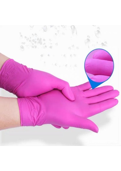 Pembe Tarzı Xl Boyutu Tek Kullanımlık Lateks Eldiven Ev Laboratuvar Nitril Kauçuk Eldiveni Küçük Orta Çalışma Su Geçirmez Mutfak Kadın Eldivenleri (Yurt Dışından) fırsatları