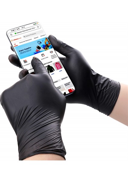 100PCS Tarzı S Beden Siyah Tek Kullanımlık Nitril Eldiven Mutfak Ev Temizliği Su Geçirmez Bahçe Dövme Araba Yıkama Saç Kesimi Kimyasal Eldiven (Yurt Dışından) modelleri