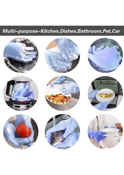 Gri Tarzı 1 Çift Bulaşık Yıkama Temizlik Eldiveni Silikon Kauçuk Sünger Eldiveni Ev Temizleyici Mutfak Temiz Aracı Mutfak Temizlik Aksesuarları (Yurt Dışından) fırsatları
