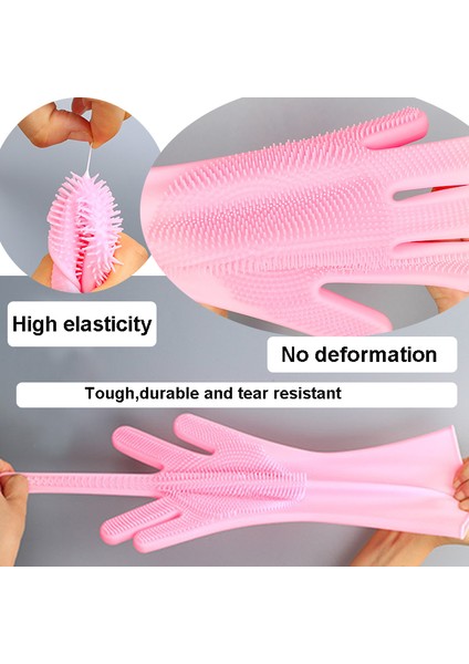 Pembe Tarzı Sihirli Silikon Bulaşık Yıkama Eldiveni Kauçuk Sünger Temizlik Eldiveni Ev Temizleme Bulaşık Yıkama Mutfak Araçları (Yurt Dışından) indirimleri