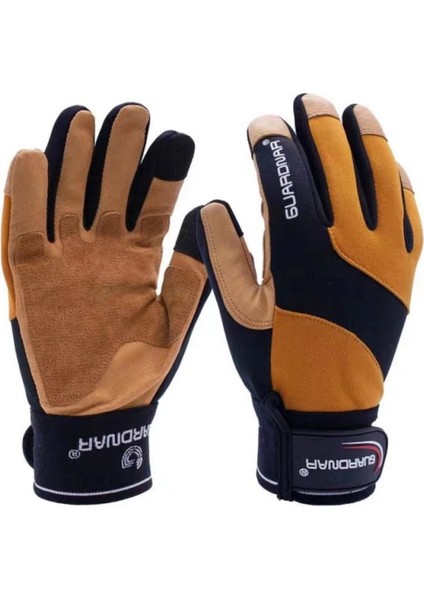 KH-1022 Tarzı L Boyutu Moda Koruyucu Eldivenler Açık Hava Binicilik Mühendislik Çalışması Esnek Kumaş Dikiş Deri Rahat Nefes Alabilir Kaymaz (Yurt Dışından) fiyatları