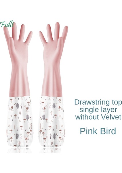 Pembe B No Kadife Stili M Boyutu 1 Çift Pvc Lateks Eldiven Uzun Kollu Peluş Eldiven Temizlik Eldiveni Su Geçirmez Bulaşık Yıkama Eldiveni Mutfak Aksesuarları Sıcak (Yurt Dışından)