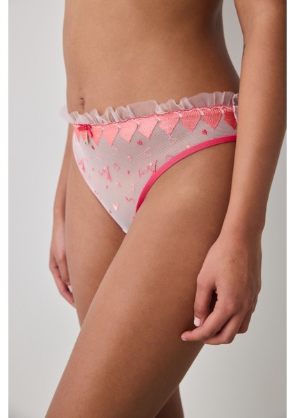 Lotus Broderie Pembe Slip Külot