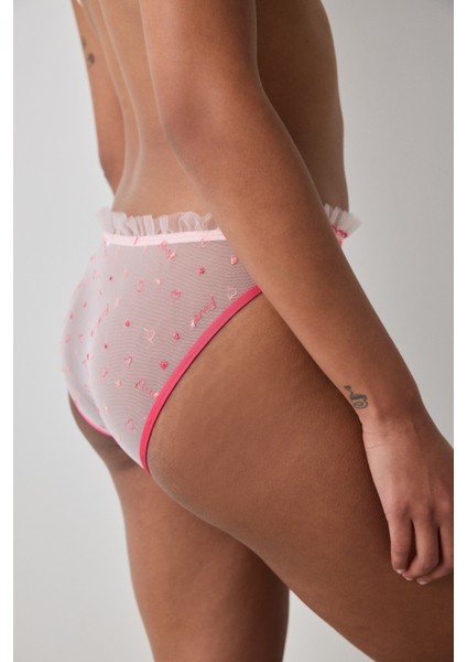 Lotus Broderie Pembe Slip Külot