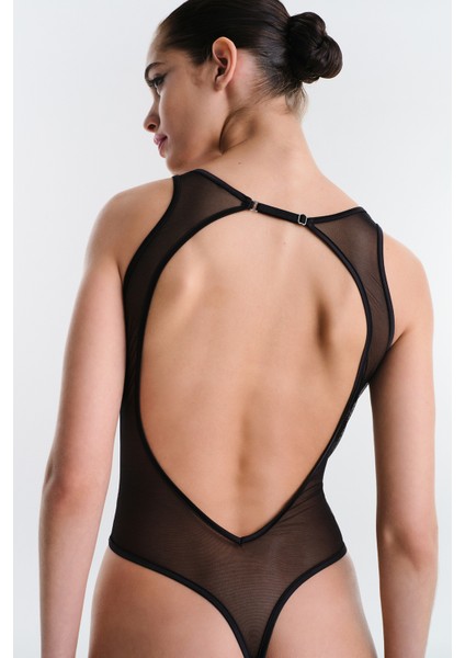 Leto Siyah Bodysuit - Privee Koleksiyonu