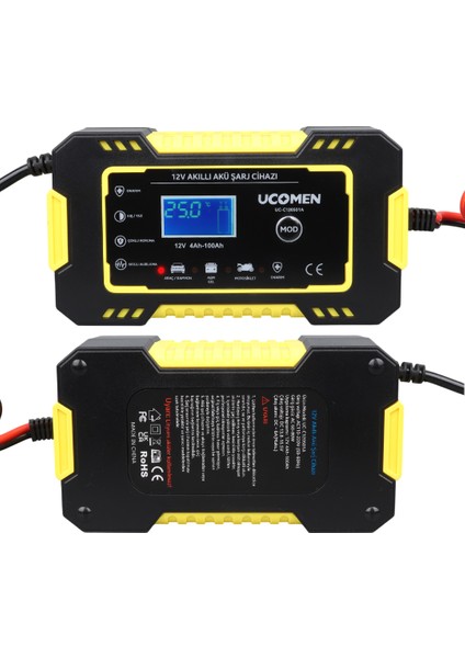 Ucomen UC-C120501A 12V 6A Sarı LED Göstergeli Akü Şarj Cihazı