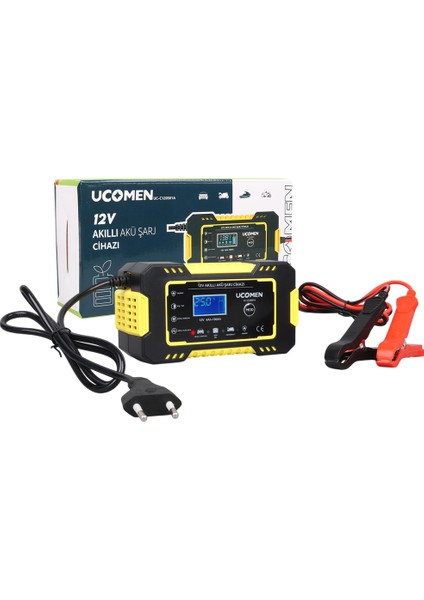 Ucomen UC-C120501A 12V 6A Sarı LED Göstergeli Akü Şarj Cihazı