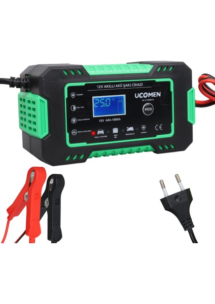 Ucomen UC-C120501A 12V 6A Yeşil LED Göstergeli Akü Şarj Cihazı